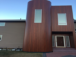 Alaskan office building renovated with updated siding and windows.